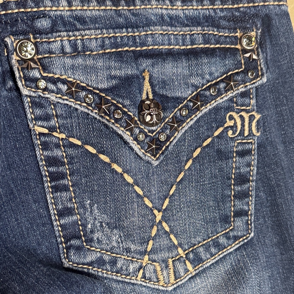 Miss Me Size 31 Dark Boot Cut Jeans embellished Y2K - Picture 9 of 12